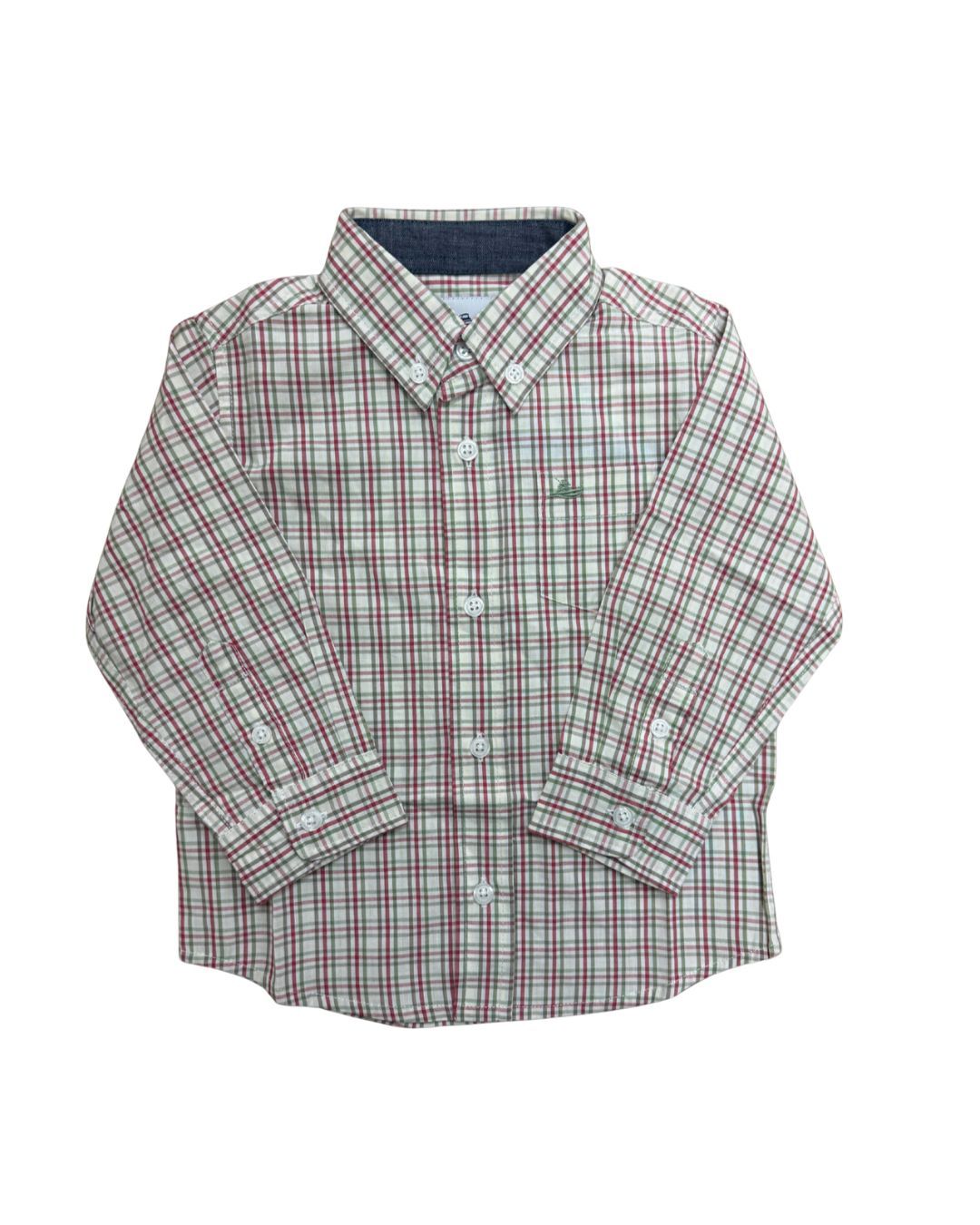 LS Dress Shirt, Red/ Green Plaid