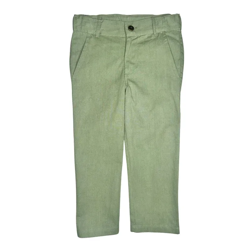 Button Dress Pant, Olive Green