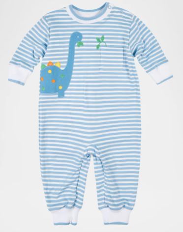 Blue Stripe Knit Longall w/Dino