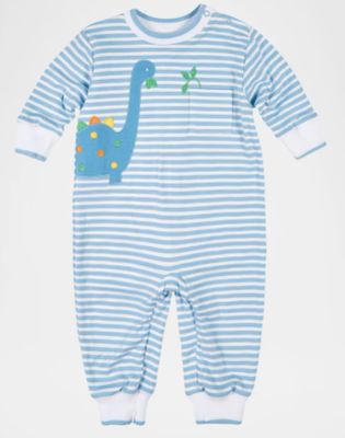 Blue Stripe Knit Longall w/Dino