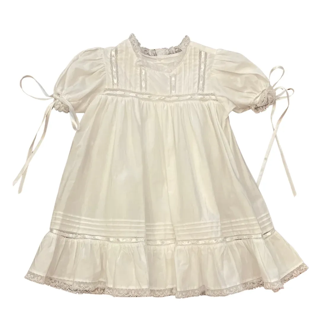 Margaret Dress, Ecru with Ecru Lace