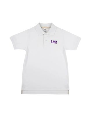 Prim and Proper SS Polo, Worth Ave White LSU