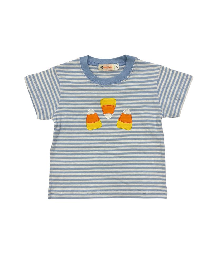 Sky Blue Stripe Tshirt, Candy Corn