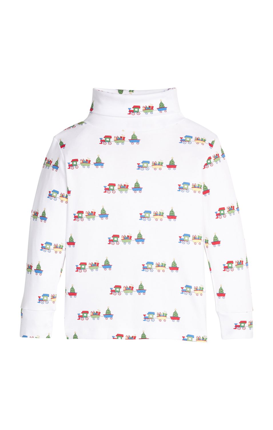 Printed Turtleneck, Holiday Trains