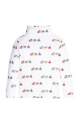 Printed Turtleneck, Holiday Trains