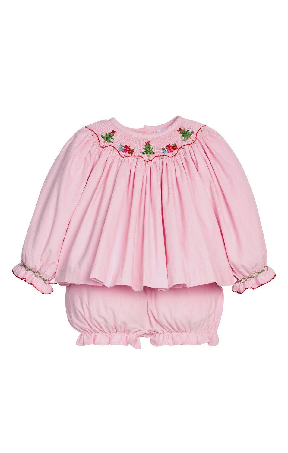 Smocked Bloomer Set, Holly Days