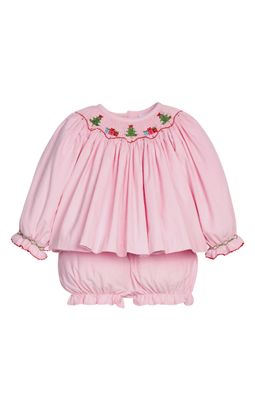 Smocked Bloomer Set, Holly Days