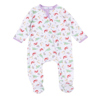 Bayou Pals Print Zip Footie