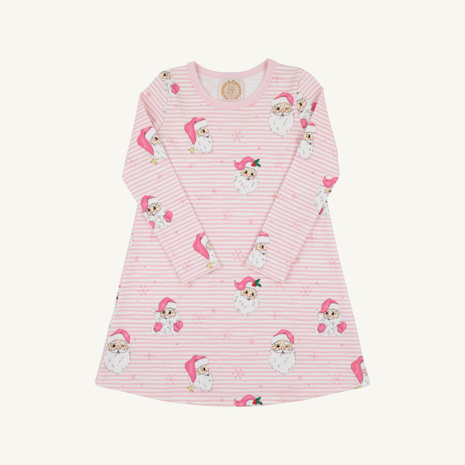 LS Polly Play Dress, Dear Santa Pink Stripe