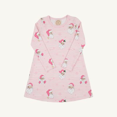 LS Polly Play Dress, Dear Santa Pink Stripe
