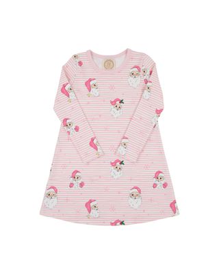 LS Polly Play Dress, Dear Santa Pink Stripe