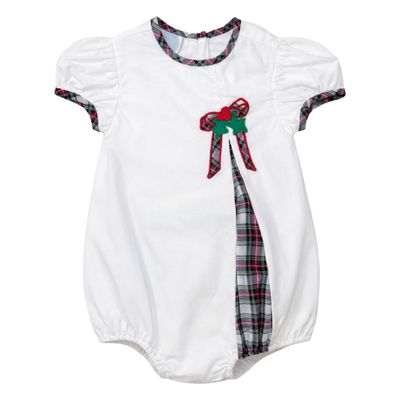 Dolly Pleat Bubble, White Cord Christmas Tartan