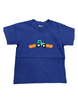 Navy SS Tshirt, Tractor w/ Pumpkins