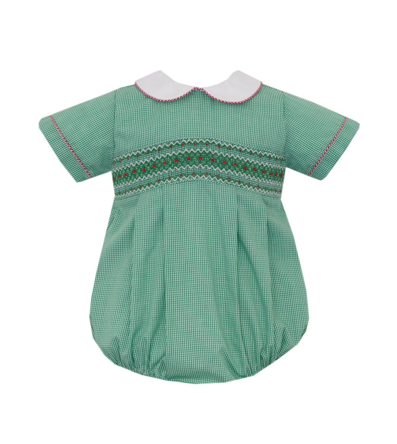 Sebastian Smocked Green Gingham Bubble
