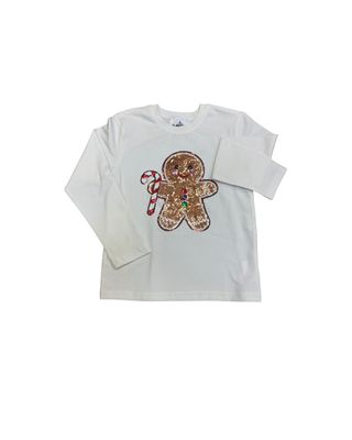 Gingerbread Kisses Sequin LS Shirt