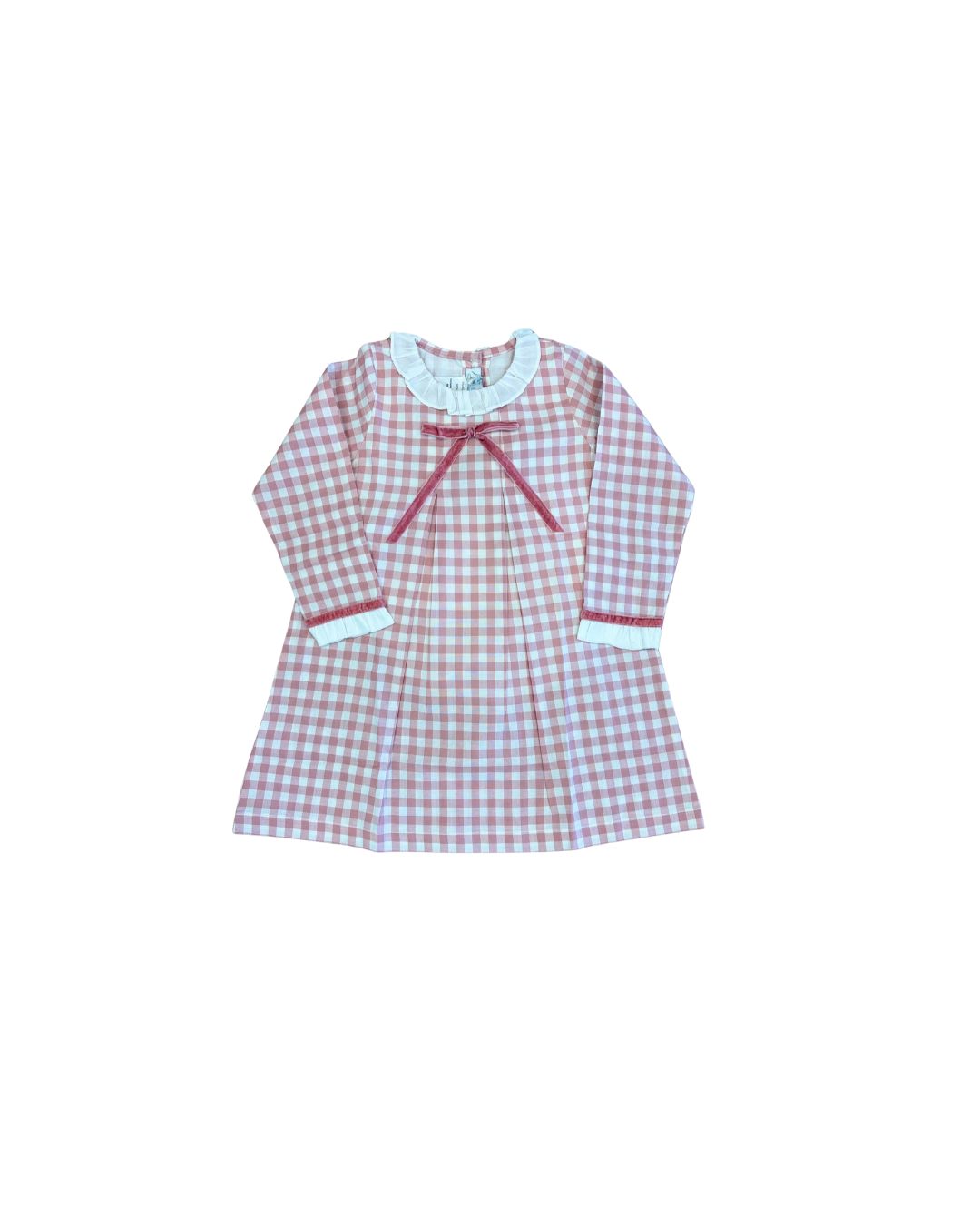 Rosa Dress, Gingham Dusty Rose