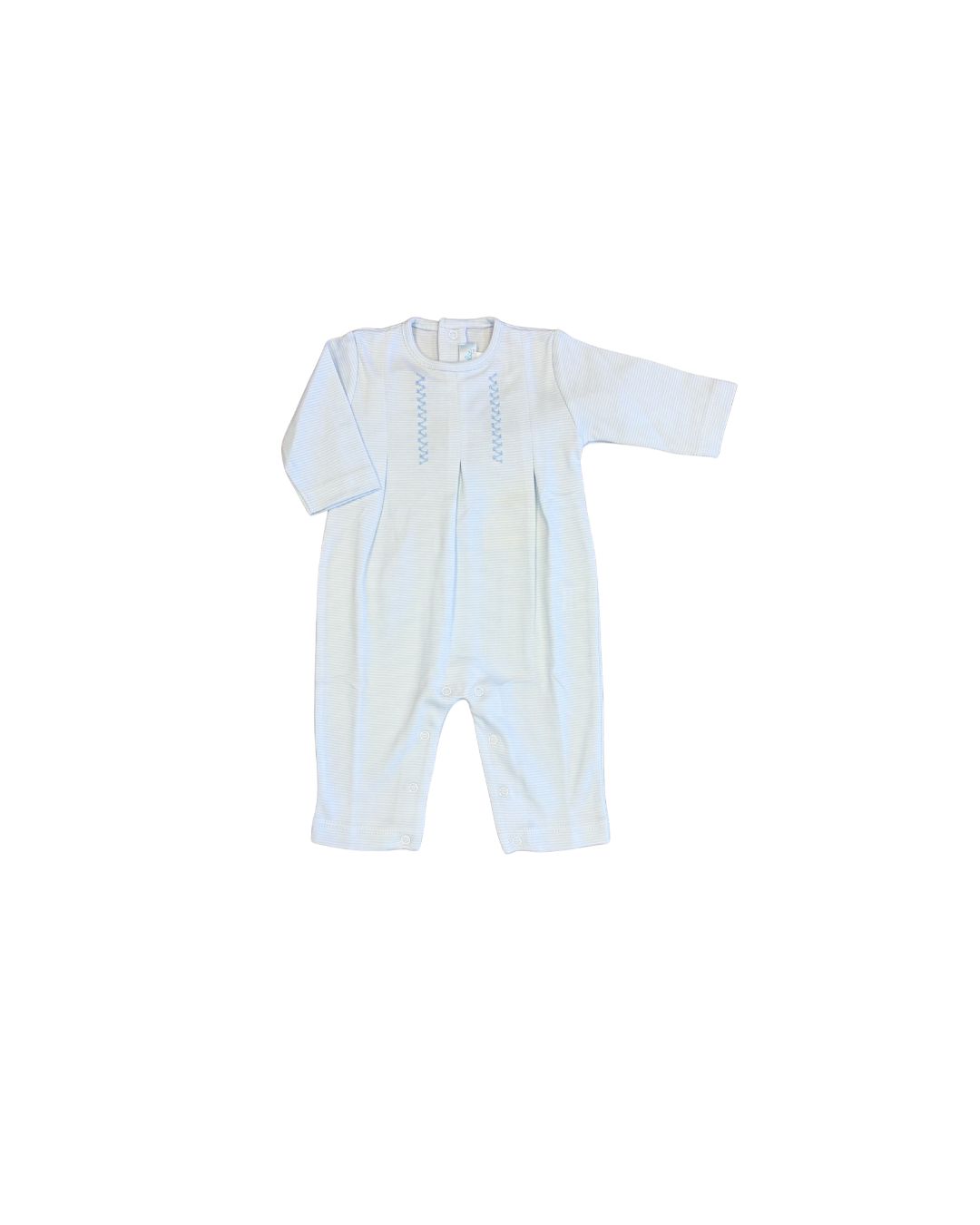 Striped Layette One Piece, Blue