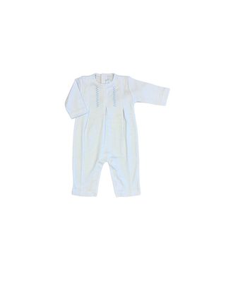 Striped Layette One Piece, Blue