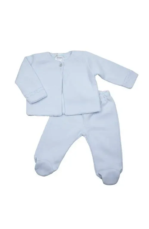 Hand Smocked Layette Set, Lt Blue