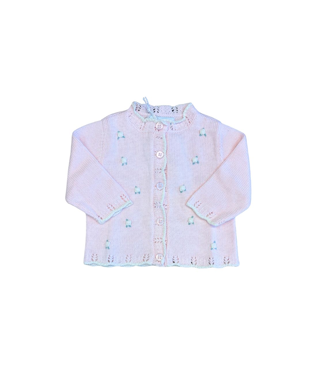 Rosette Knit Cardigan, Pink 