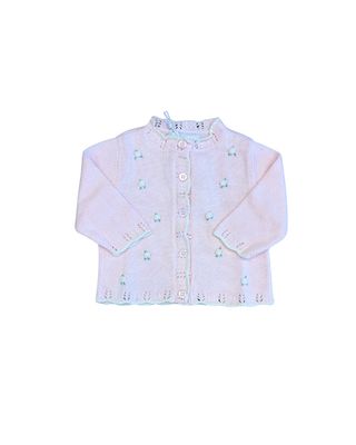 Rosette Knit Cardigan, Pink 