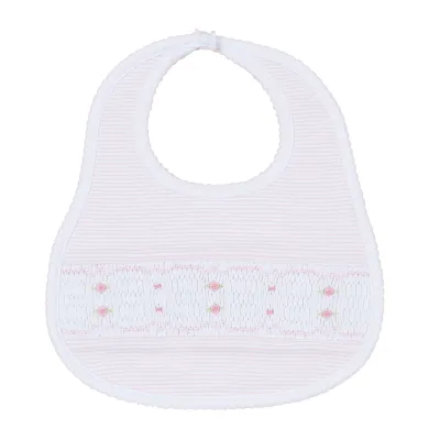 Anna Smocked Bib , Pink