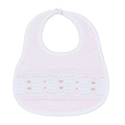 Anna Smocked Bib , Pink
