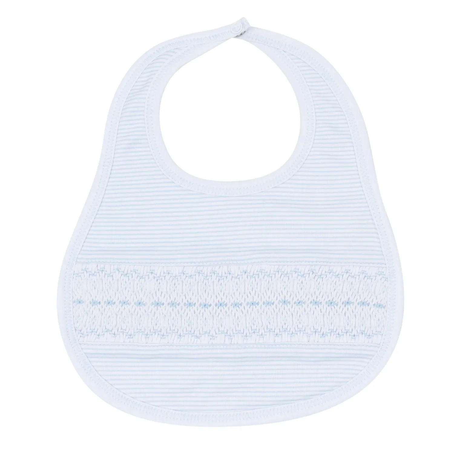 Benjamin Smocked Bib, Light Blue