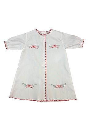 LS Daygown White/ Red, Christmas Bow