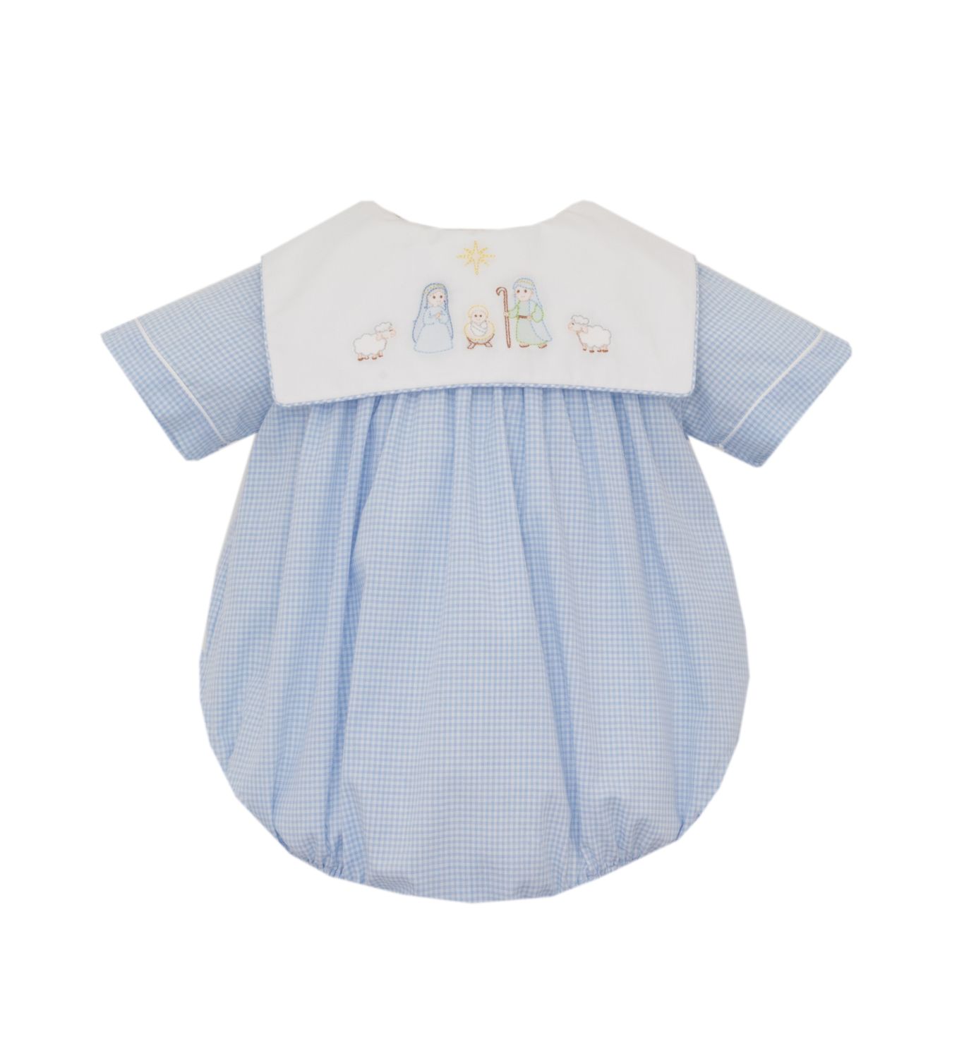 Lt Blue Gingham Bubble, Nativity