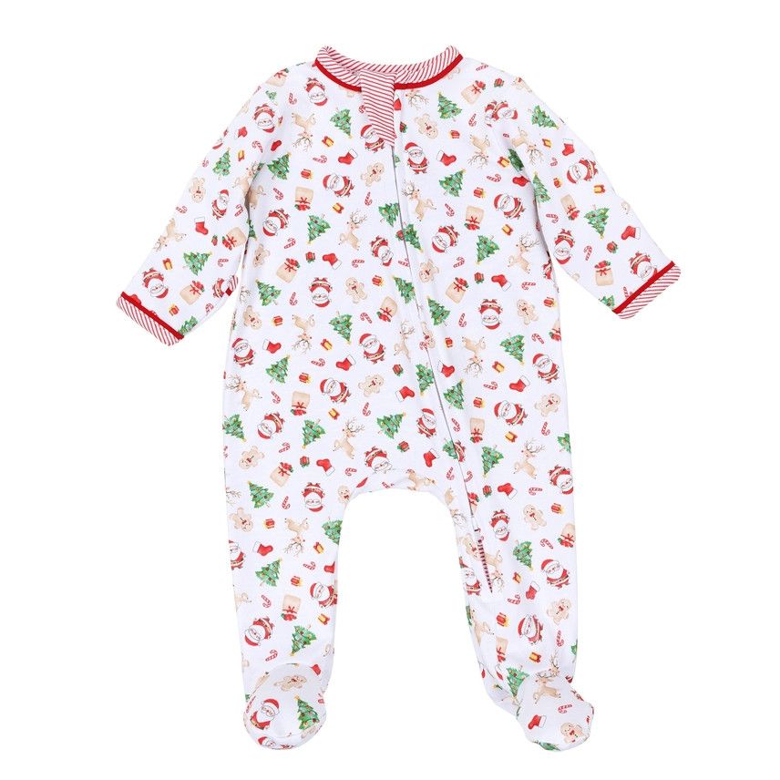 Christmas Magic Print Zip Footie