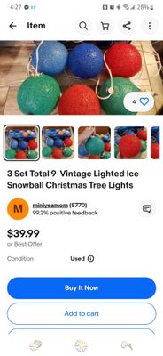 4 sets Vintage Christmas Snowballs