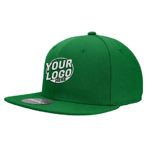 RP1 Baseball 6 Panel High Profile Structured Acrylic / Polyester Flat Bill Fitted Kelly Green Hat 00147