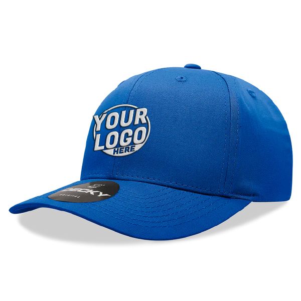 6022 Baseball 6 Panel Mid Profile Structured Cotton / Polyester Curved Visor Snap Back Royal Blue Hat 183