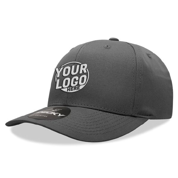 6022 Baseball 6 Panel Mid Profile Structured Cotton / Polyester Curved Visor Snap Back Charcoal Hat 00187