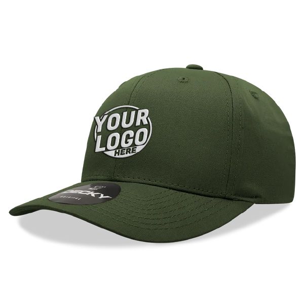 6022 Baseball 6 Panel Mid Profile Structured Cotton / Polyester Curved Visor Snap Back Forest Hat 00189