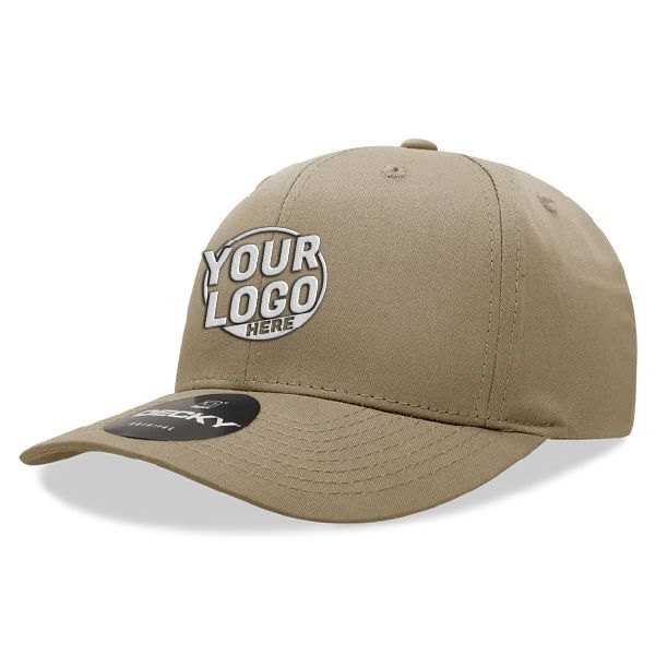 6022 Baseball 6 Panel Mid Profile Structured Cotton / Polyester Curved Visor Snap Back Khaki Hat 00197