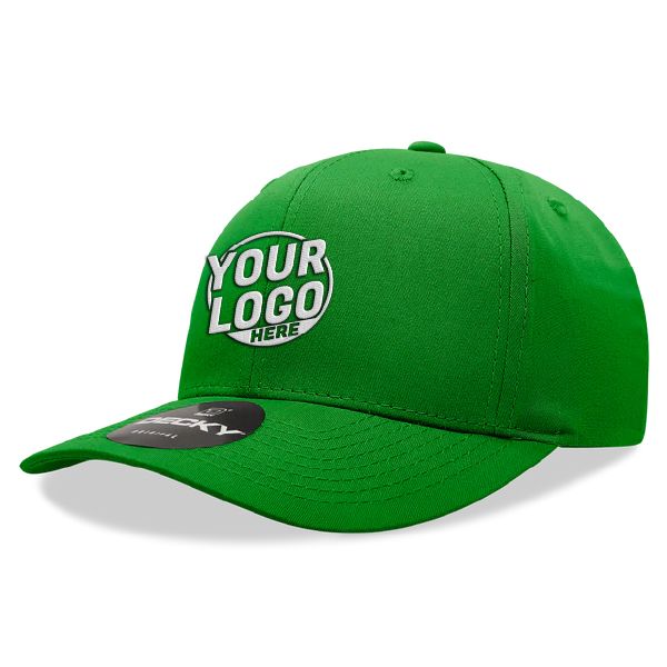 6022 Baseball 6 Panel Mid Profile Structured Cotton / Polyester Curved Visor Snap Back Kelly Green Hat 00195