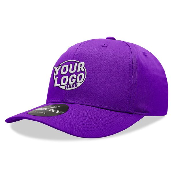 6022 Baseball 6 Panel Mid Profile Structured Cotton / Polyester Curved Visor Snap Back Purple Hat 00207