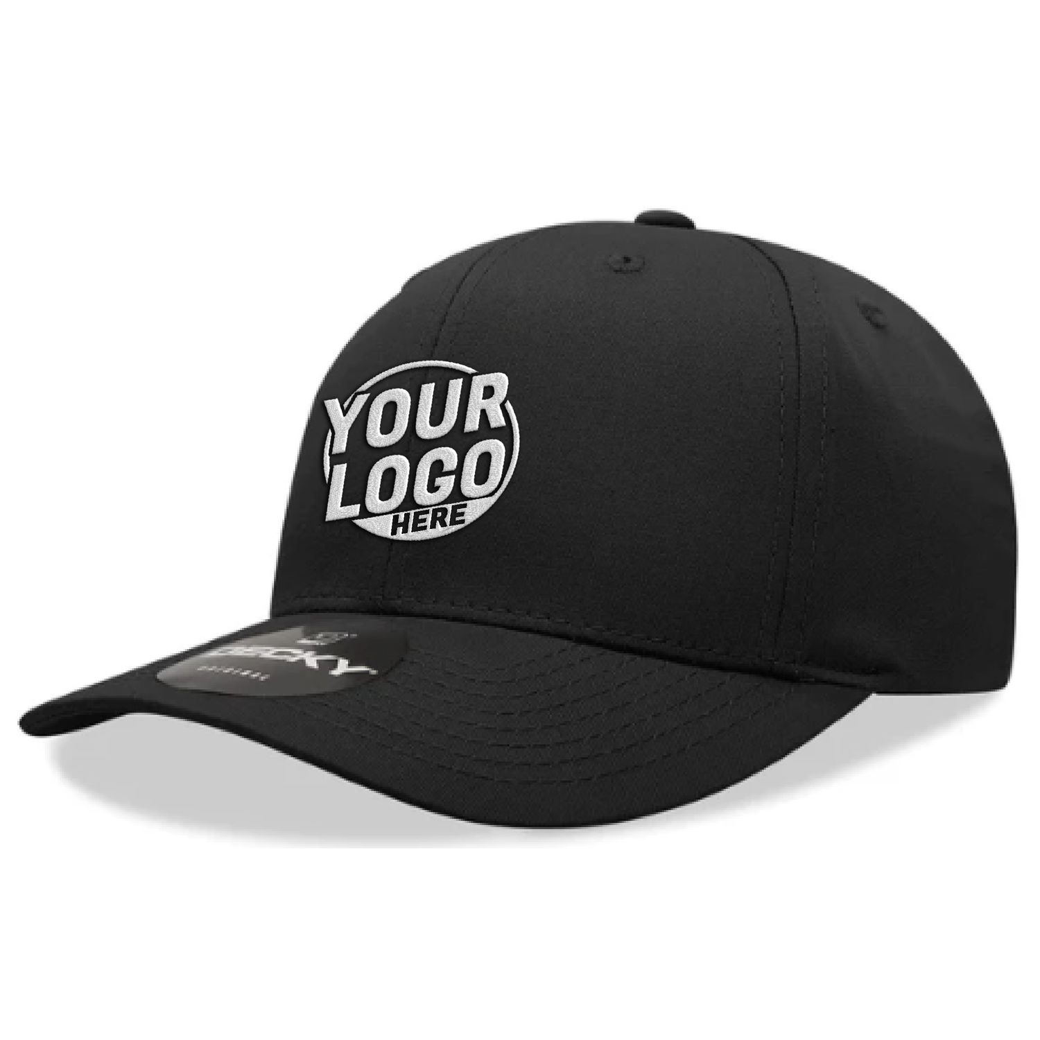6022 Baseball 6 Panel Mid Profile Structured Cotton / Polyester Curved Visor Snap Back Black Hat 00181