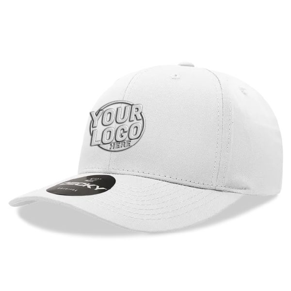 6022 Baseball 6 Panel Mid Profile Structured Cotton / Polyester Curved Visor Snap Back White Hat 211