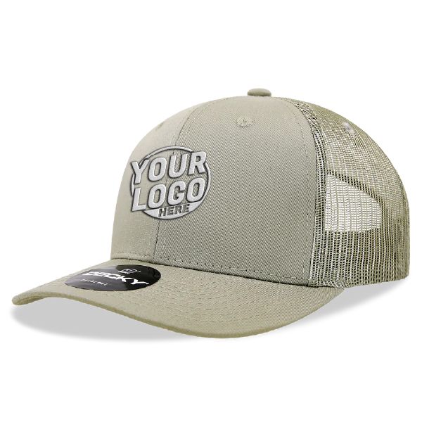 6021 Classic Trucker 6 Panel Mid Profile Structured Cotton / Poly Snap Back Trucker Loden Hat 00270