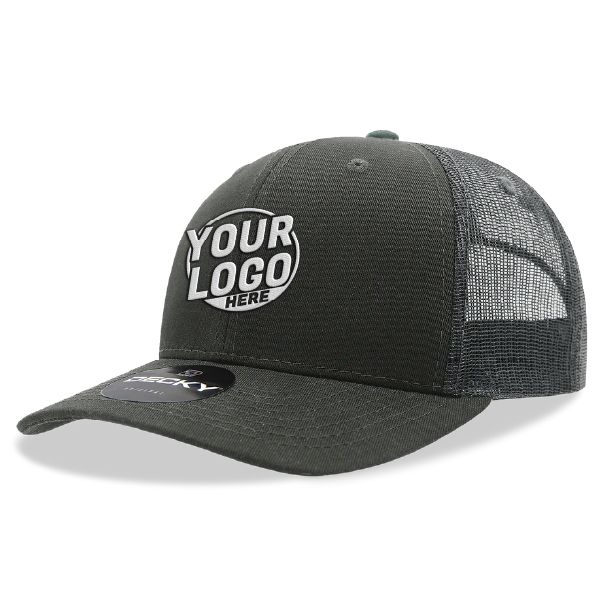 6021 Classic Trucker 6 Panel Mid Profile Structured Cotton / Poly Snap Back Trucker Moss Hat 00274