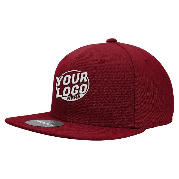 6020 Baseball 6 Panel High Profile Structured Acrylic / Polyester Flat Bill Snap Back Cardinal Hat 470