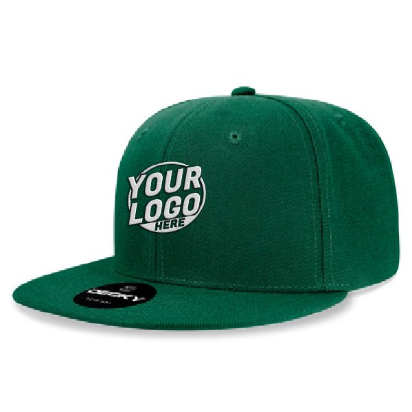 6020 Baseball 6 Panel High Profile Structured Acrylic / Polyester Flat Bill Snap Back Forest Hat 478