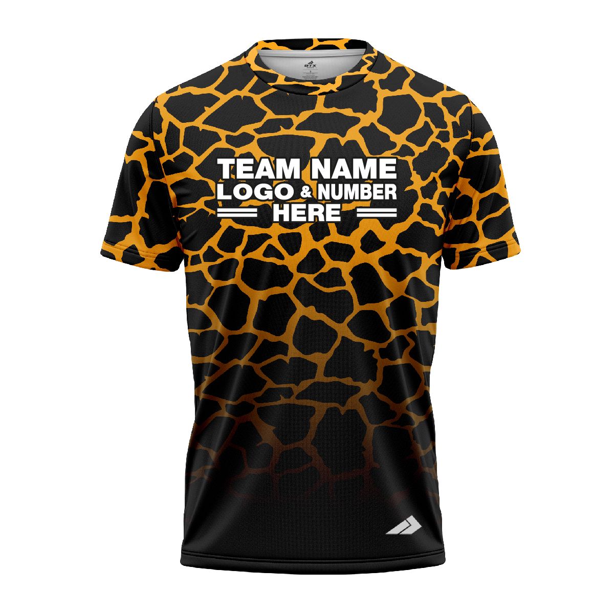 Custom Fully Sublimated Giraffe Animal Print Pattern Black Yellow Performance Jersey 00661