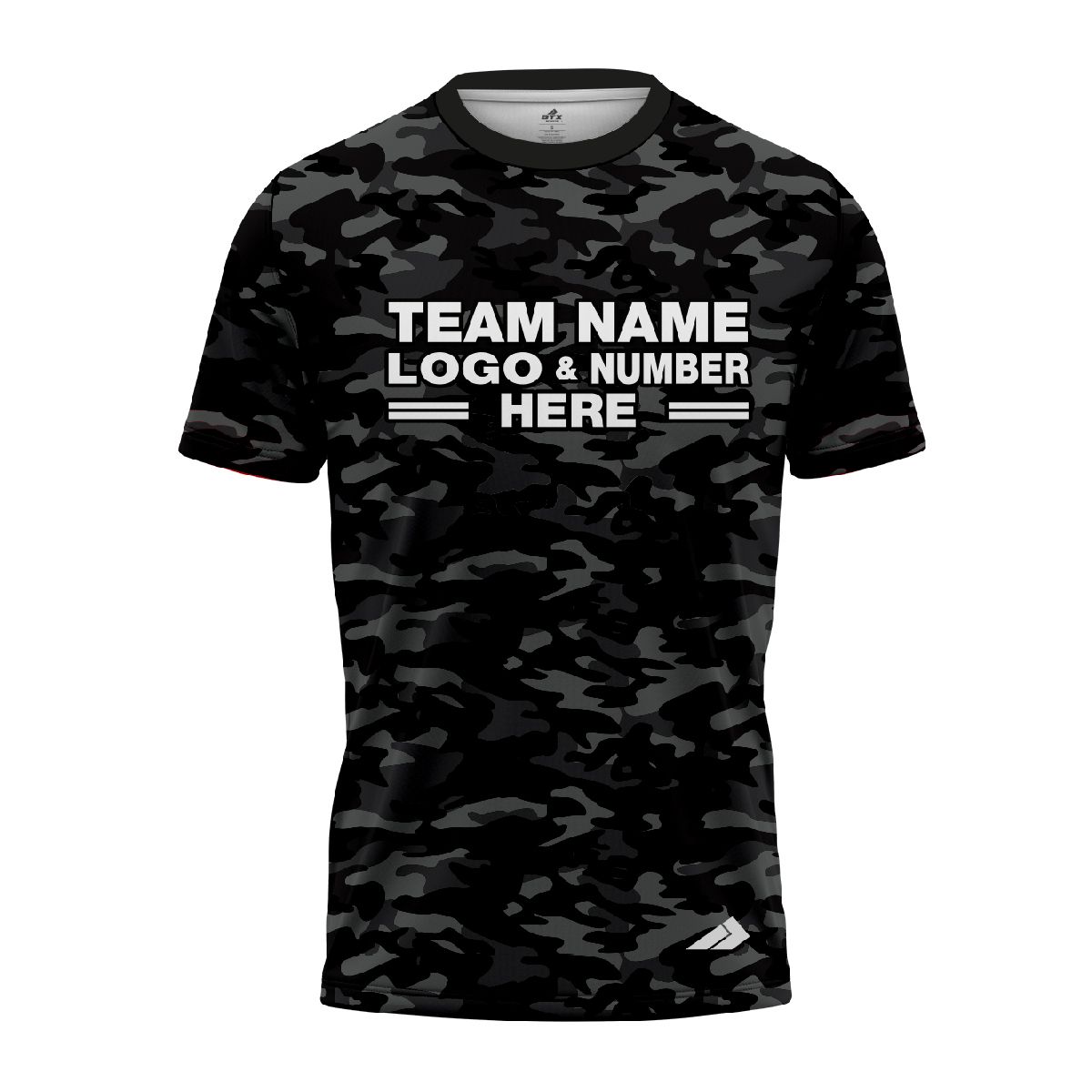 Custom Fully Sublimated Stealth Camo Pattern Black Gray Performance Jersey 00668
