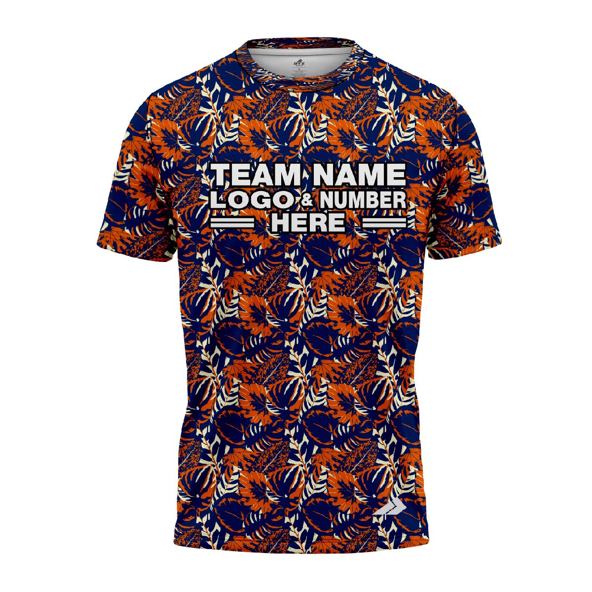Custom Fully Sublimated Floral Pattern Blue Orange Performance Jersey 00675