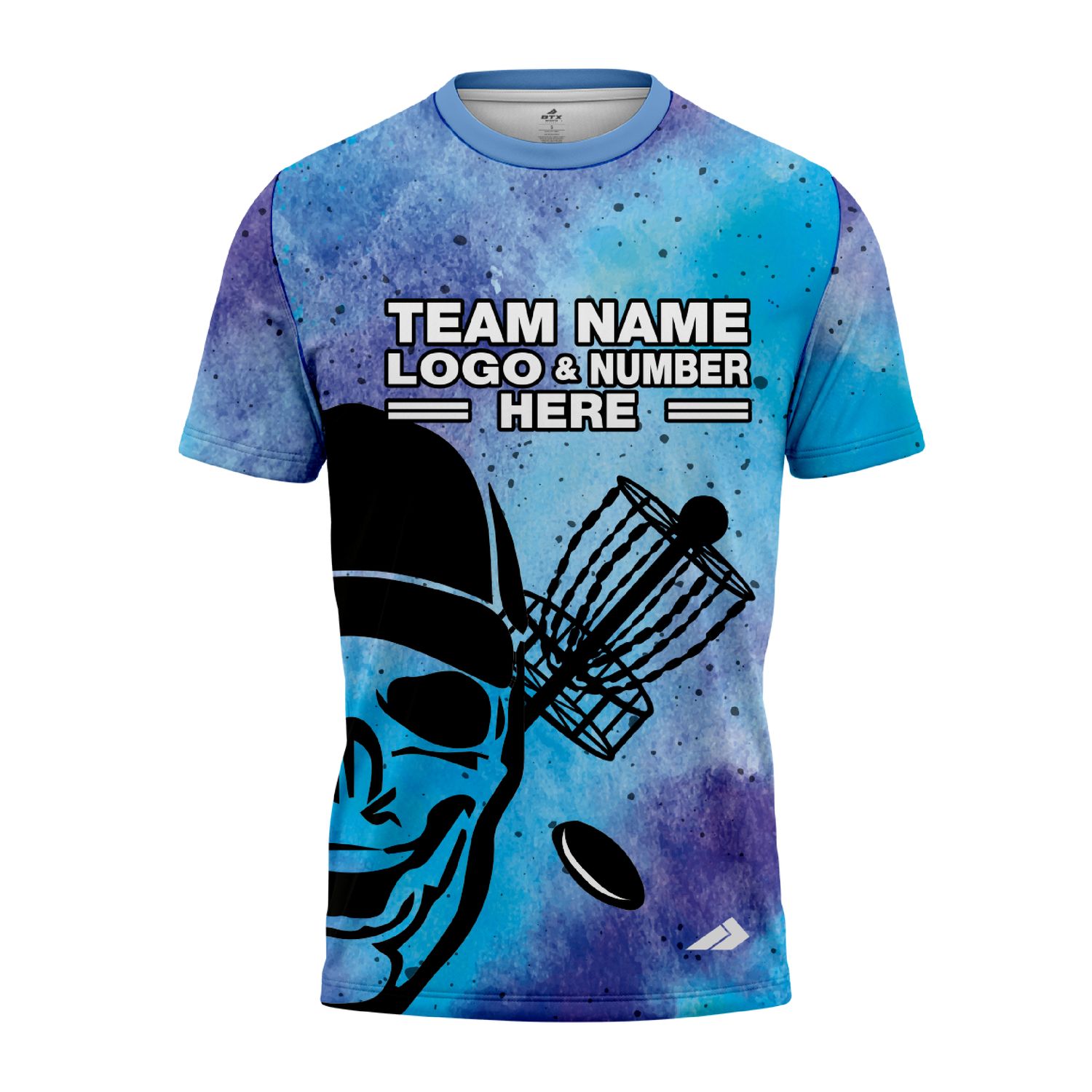 Custom Fully Sublimated Skull Disc Golf Pattern Tie Dye Performance Jersey 00703