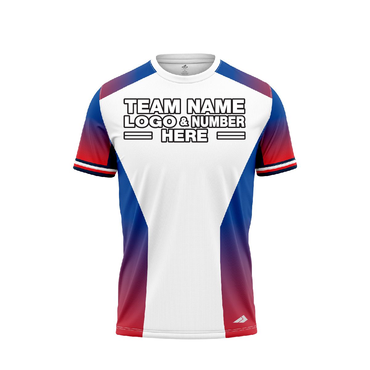Custom Fully Sublimated Faded Colors Pattern White Red Blue Performance Baseball Softball Jersey 00710